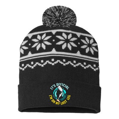 It's I'm On My Last Leg Prosthetic USA-Made Snowflake Beanie