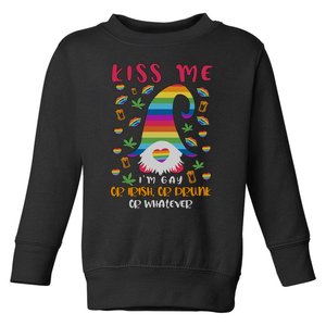 I'm Irish Or Gay Or Drunk Gnome LGBT LGBTQ Saint Patrick's Day Weed Cannabis Toddler Sweatshirt