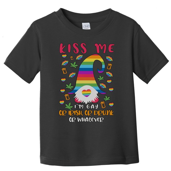 I'm Irish Or Gay Or Drunk Gnome LGBT LGBTQ Saint Patrick's Day Weed Cannabis Toddler T-Shirt