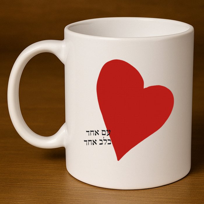 i Israel One Nation One Heart 11oz C Handle Ceramic Mug