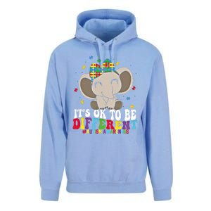 It Is Ok To Be Different Elephant Autism Awareness Acceptance Great Gift Unisex Surf Hoodie