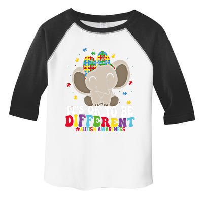 It Is Ok To Be Different Elephant Autism Awareness Acceptance Great Gift Toddler Fine Jersey T-Shirt