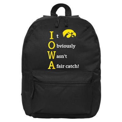 Iowa It Obviously Wasn’T A Fair Catch 16 in Basic Backpack