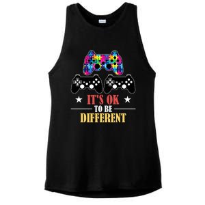 It Is Ok To Be A Different Video Game Autism Awareness Funny Gift Ladies PosiCharge Tri-Blend Wicking Tank