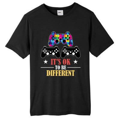 It Is Ok To Be A Different Video Game Autism Awareness Funny Gift Tall Fusion ChromaSoft Performance T-Shirt