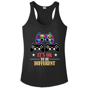 It Is Ok To Be A Different Video Game Autism Awareness Funny Gift Ladies PosiCharge Competitor Racerback Tank