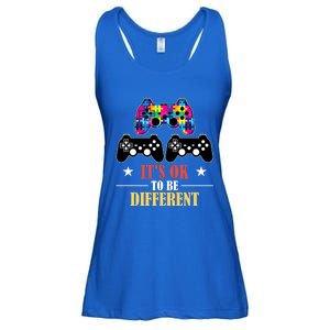 It Is Ok To Be A Different Video Game Autism Awareness Funny Gift Ladies Essential Flowy Tank