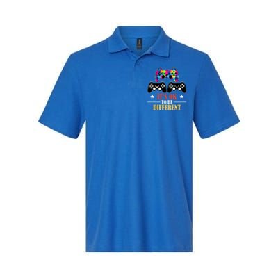 It Is Ok To Be A Different Video Game Autism Awareness Funny Gift Softstyle Adult Sport Polo