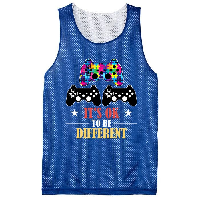 It Is Ok To Be A Different Video Game Autism Awareness Funny Gift Mesh Reversible Basketball Jersey Tank