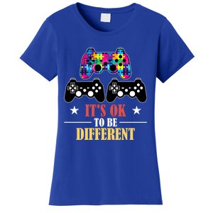 It Is Ok To Be A Different Video Game Autism Awareness Funny Gift Women's T-Shirt