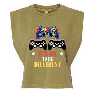 It Is Ok To Be A Different Video Game Autism Awareness Funny Gift Garment-Dyed Women's Muscle Tee