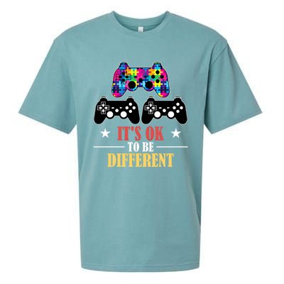 It Is Ok To Be A Different Video Game Autism Awareness Funny Gift Sueded Cloud Jersey T-Shirt