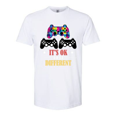 It Is Ok To Be A Different Video Game Autism Awareness Funny Gift Softstyle CVC T-Shirt