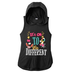 It Is Ok To Be Different Happy Easter Day Autism Awareness Great Gift Ladies PosiCharge Tri-Blend Wicking Draft Hoodie Tank