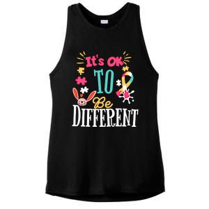 It Is Ok To Be Different Happy Easter Day Autism Awareness Great Gift Ladies PosiCharge Tri-Blend Wicking Tank