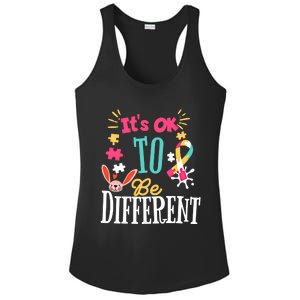 It Is Ok To Be Different Happy Easter Day Autism Awareness Great Gift Ladies PosiCharge Competitor Racerback Tank