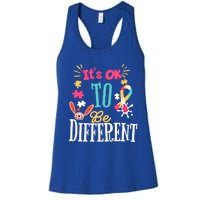 It Is Ok To Be Different Happy Easter Day Autism Awareness Great Gift Women's Racerback Tank