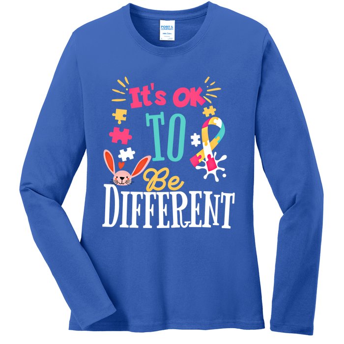 It Is Ok To Be Different Happy Easter Day Autism Awareness Great Gift Ladies Long Sleeve Shirt