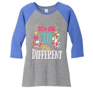 It Is Ok To Be Different Happy Easter Day Autism Awareness Great Gift Women's Tri-Blend 3/4-Sleeve Raglan Shirt