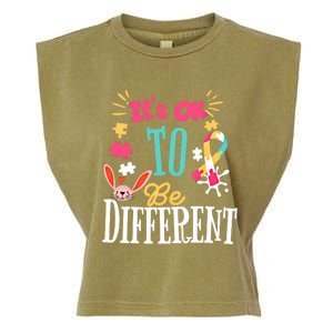 It Is Ok To Be Different Happy Easter Day Autism Awareness Great Gift Garment-Dyed Women's Muscle Tee