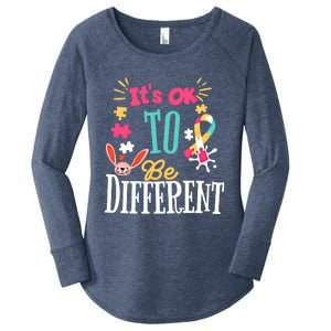 It Is Ok To Be Different Happy Easter Day Autism Awareness Great Gift Women's Perfect Tri Tunic Long Sleeve Shirt