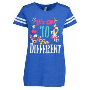 It Is Ok To Be Different Happy Easter Day Autism Awareness Great Gift Enza Ladies Jersey Football T-Shirt