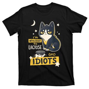 IM Intolerant O Lactose And Idiots Funny Cat Lover T-Shirt