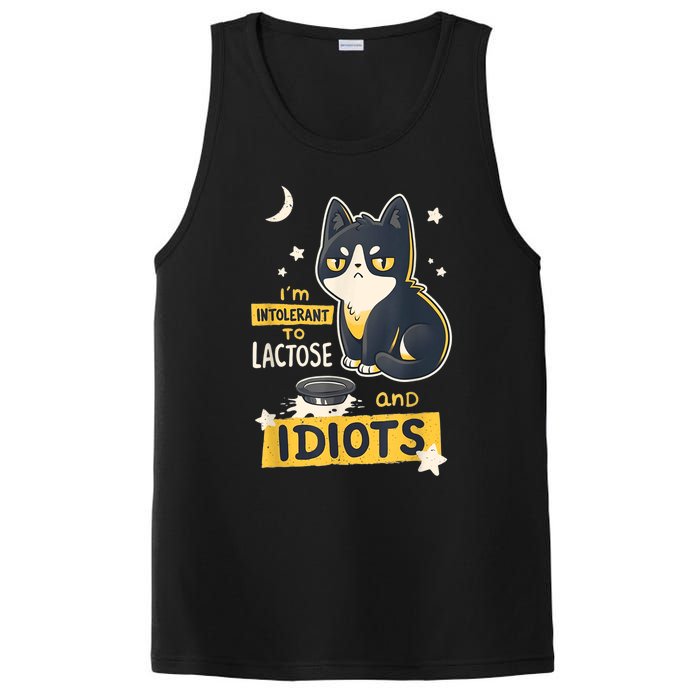 IM Intolerant O Lactose And Idiots Funny Cat Lover PosiCharge Competitor Tank