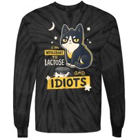 IM Intolerant O Lactose And Idiots Funny Cat Lover Tie-Dye Long Sleeve Shirt