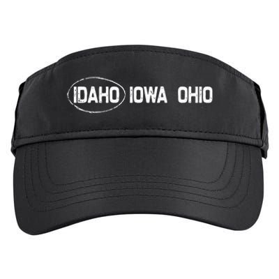 Idaho Iowa Ohio Funny Mistaken Wrong State Love Boise Adult Drive Performance Visor