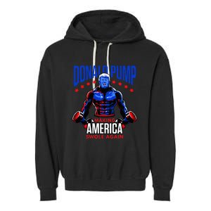  Donald Pump Swole America Trump Weight Lifting Gym Fitness   Garment-Dyed Fleece Hoodie