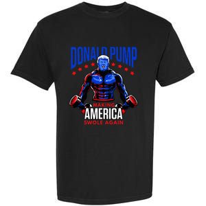  Donald Pump Swole America Trump Weight Lifting Gym Fitness   Garment-Dyed Heavyweight T-Shirt