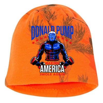  Donald Pump Swole America Trump Weight Lifting Gym Fitness   Kati - Camo Knit Beanie