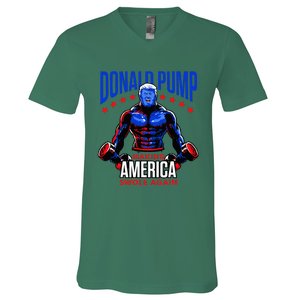  Donald Pump Swole America Trump Weight Lifting Gym Fitness   V-Neck T-Shirt