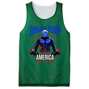  Donald Pump Swole America Trump Weight Lifting Gym Fitness   Mesh Reversible Basketball Jersey Tank