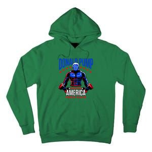  Donald Pump Swole America Trump Weight Lifting Gym Fitness   Tall Hoodie