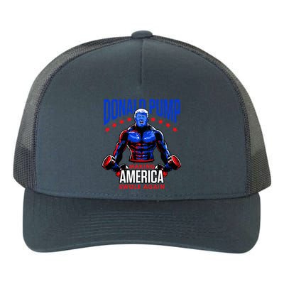  Donald Pump Swole America Trump Weight Lifting Gym Fitness   Yupoong Adult 5-Panel Trucker Hat