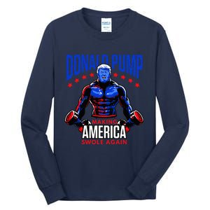  Donald Pump Swole America Trump Weight Lifting Gym Fitness   Tall Long Sleeve T-Shirt