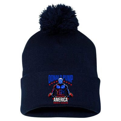  Donald Pump Swole America Trump Weight Lifting Gym Fitness   Pom Pom 12in Knit Beanie