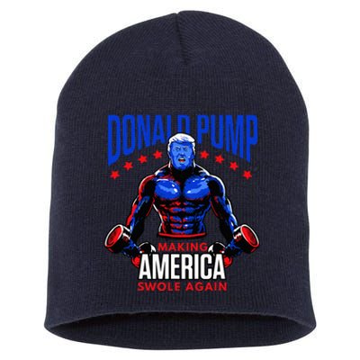  Donald Pump Swole America Trump Weight Lifting Gym Fitness   Short Acrylic Beanie