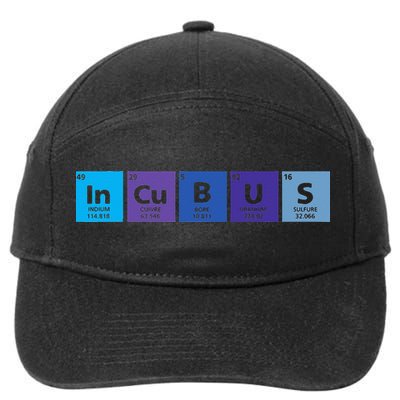 Incubus (In-Cu-B-U-S) Periodic Table Color Elements 7-Panel Snapback Hat