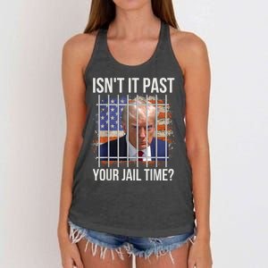 isn't it past your jail time Women's Knotted Racerback Tank