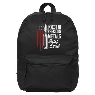 Invest In Precious Metals Gun Rights Bullet 2nd Amendment 16 in Basic Backpack