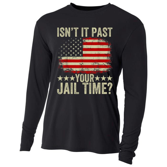 IsnT It Past Your Jail Time America Flag Design Cooling Performance Long Sleeve Crew