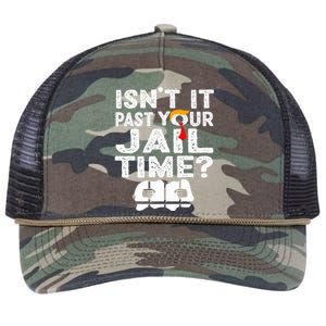 Isnt It Past Your Jail Time Funny Trump Retro Rope Trucker Hat Cap