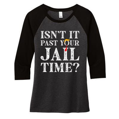 Isn’T It Past Your Jail Time Funny Women's Tri-Blend 3/4-Sleeve Raglan Shirt