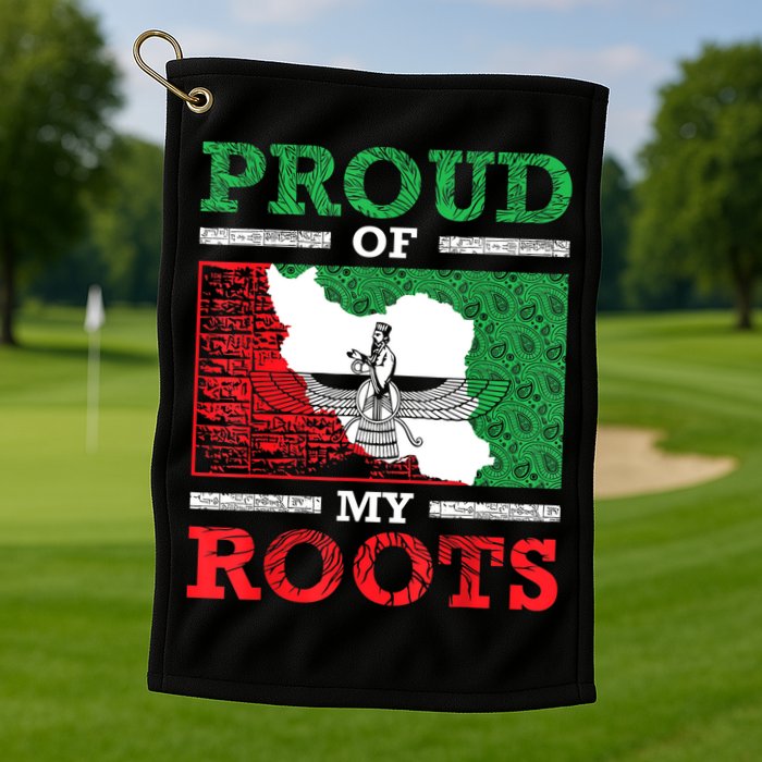 Iran Iranian Persian Irani Flag Iran Roots Farsi Irani Iran Golf Towel