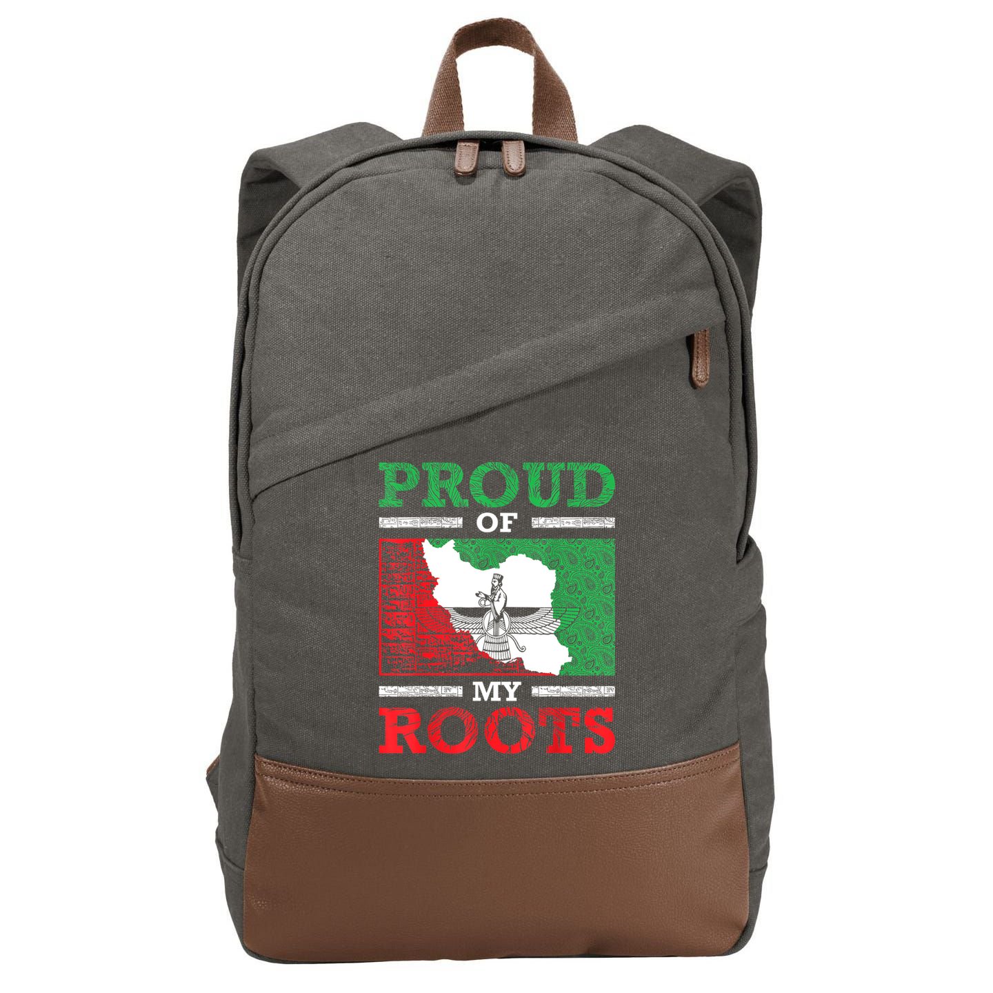Iran Iranian Persian Irani Flag Iran Roots Farsi Irani Iran Cotton Canvas Backpack