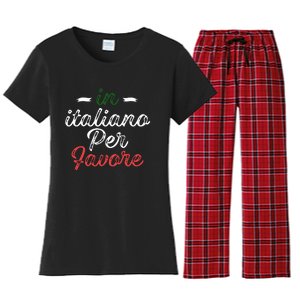 In Italiano Per Favore Italian Teacher And Students Women's Flannel Pajama Set