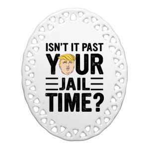 Isn’T It Past Your Jail Time Funny Saying Joke Humour Ceramic Oval Ornament